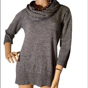 AB STUDIO Gray Long Sleeve Sweater w/Infinity Collar-L -NWOT